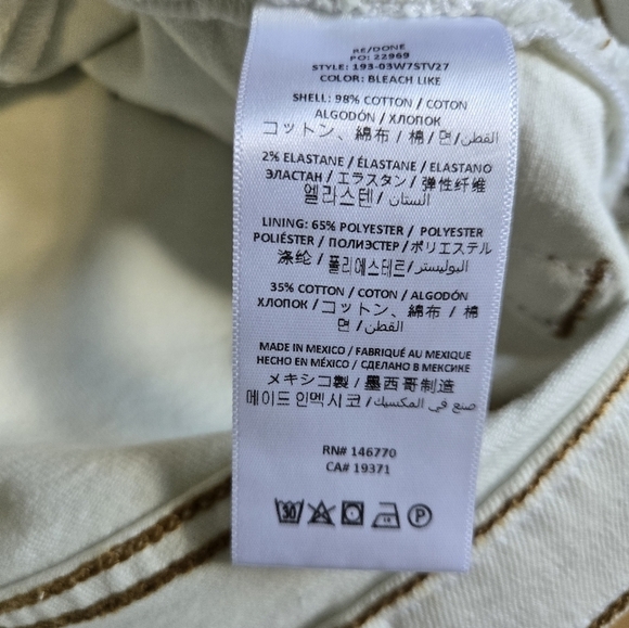 RE/Done 70s Stove Pipe Vintage Sunfaded Button Fly High Rise Jeans Size 31 NWT - Picture 9 of 13